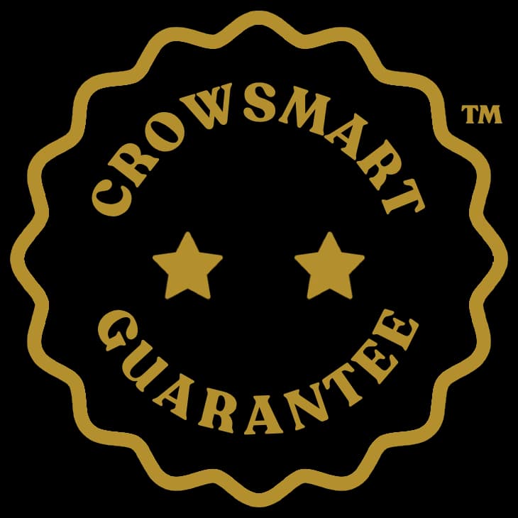 CrowSmart money-back guarantee seal